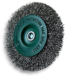 Kibros Lot 6 brosses circulaires tige Ø 75 mm inox dur 8 mm | Fil inox dur Ø 0,30 mm, 1 rang, tige Ø 6 mm, pour perceuse ou visseuse à mandrin, décapage brossage nettoyage.