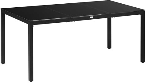 Outsunny Tavolo da Giardino Rettangolare per 8 Persone 180x80x72cm Nero