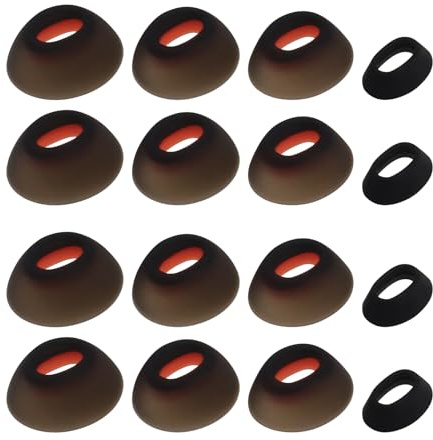 Be In Your Mind 8Pair Black Silicone Earplugs in-Ear Headphones Eartips Replacement Earbuds Headphone Attachments Compatible with JBL Tune Flex 4 Sizes (XS/S/M/L)