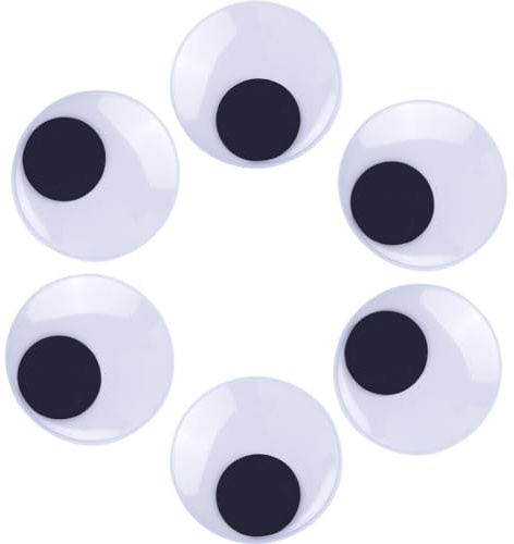 GORGECRAFT 6 delar 10 cm stora självhäftande ögon plast svart vit rund googly vikta Google Eyes klistermärke för konst hantverk tillbehör docka sömnad tillverkning scrapbooking gör-det-själv hantverk