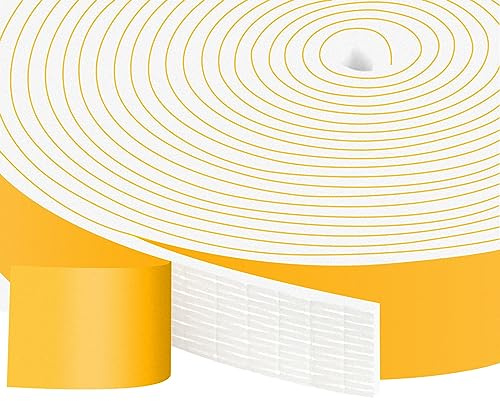 YIMIKI Wide Thin Draft Excluder Tape for Doors, Strong Adhesive, 25 x 3mm | Blocks drafts, noise & light, wide thin foam for door frames & windows, high density, energy saving, removable, no residue
