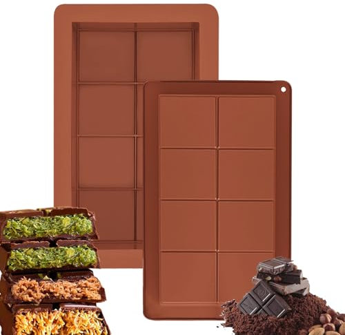 2 Piezas Molde de silicona para Dubai chocolate, Moldes Para Barra De Chocolate Profundos De Silicona Sin BPA, Solicite azúcar, chocolate, helado, pastel