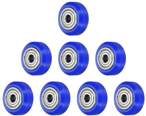 QUARKZMAN 8 Stück 3D Drucker Rad mit 625ZZ Linearlager, 3D Drucker Pom Rolle Kunststoff Riemenscheibe für 3D Drucker, Blau