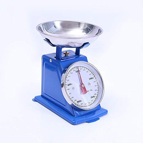 HXZJUIKL Ancienne Balance mécanique Domestique à Cadran en Fer Balance de Cuisine en Acier Inoxydable Balance à Cadran mécanique Mesure précise,Argent-5kg