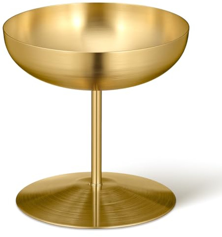 Mobestech Eisbecher Aus Edelstahl Dessert -servierbecher Dessertschalen Eisbecher-löffel Becher Dessertbecher Mousse Cup Elegante Desserttasse Aufschlag Golden Edelstahl 304