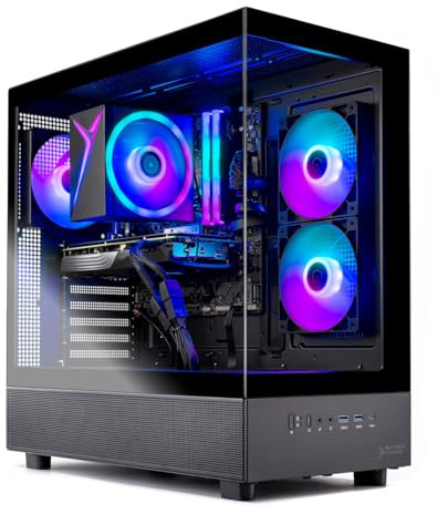 Skytech Azure 3 Gaming PC Desktop, Ryzen 7 5700 3.7GHz (4.6GHz Turbo), AMD RX 9060 XT 8GB, 1TB NVMe SSD, 16GB DDR4 RAM 3200, 650W Gold PSU, Wi-Fi, Win 11