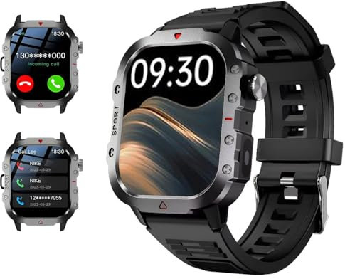VANIR Montre Connectée 2.01 Homme Femme avec Appel Bluetooth Smartwatch avec Podometre Cardiofrequencemetre Oxymetre Montre Sport pour iPhone Android Etanche IP68 Notification Chronometre Meteo