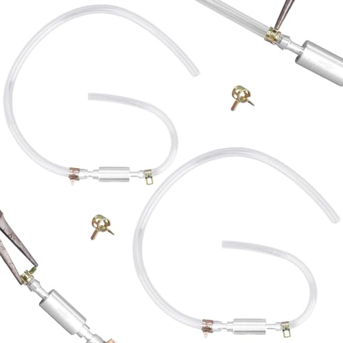 Penitue 2 Sets Motorcycle Brake Bleeder Hose, Universal One-Way Check Valve Brake Bleeding Hose Kit with Metal Clips for Cars Motorcycle Clutch Hydraulic System Accessories