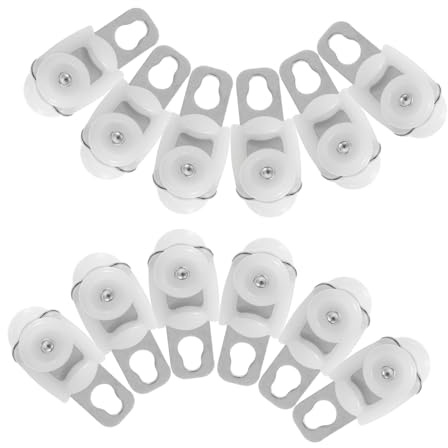 Ciieeo 20 Rodillos para Rieles de Cortinas de Techo Blancos, Diseño de Gancho para Riel Cuadrado, Estructura de Rodamientos Silenciosa y Resistente para Sala y Dormitorio
