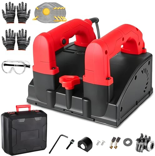 Automatisk Hyvelmaskin, 1200W Elektrisk Väggskrapa och Hyvel med Justerbart Djup 1-4 mm och Dammsugare, Hastighet 1000-4000 varv/min, Väggspårfräs för Hemrenovering Regular Knife