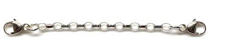 ANTOMUS® SUPREME SOLID SILVER 925 CLIP ON DIAMOND CUT BELCHER SAFETY CHAIN 2.5 INCH WITH TRIGGER FASTENERS