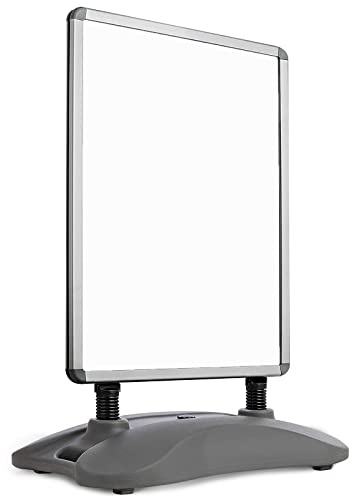 Jago® Kundenstopper - DIN A1, Mobil, Alu Rahmen, Doppelseitig, mit Wasser/Sand Befüllbar, Rollen, Grau - Werbetafel, Plakatständer, Werbeaufsteller, Werbung Ständer für Indoor/Outdoor