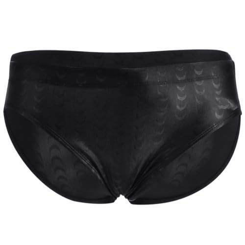 Men's Quick Dry Swimming Trunks, Breathable Elastic Swim Briefs, Fashion Swimwear for Beach Swimming Pool (XL) Black