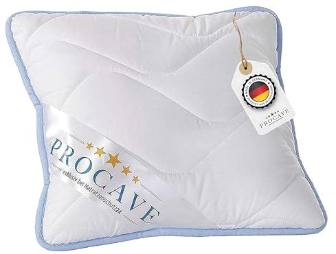 PROCAVE TopCool Kopfkissen Kochfest 40x40 cm, Qualitäts-Stepp-Kissen, atmungsaktives Allergiker Kissen, Winter- und Sommer-Kissen 100% aus Deutschland
