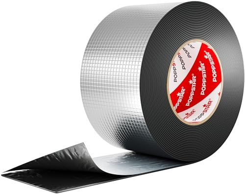 POPPSTAR Alu Butyl Klebeband (10 m x 75 mm x 1,5 mm) Aluminium Dichtband selbstklebend