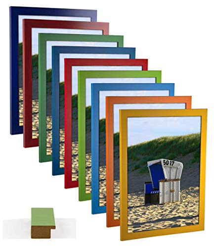 myposterframe Bilderrahmen 59,4 x 84,1 cm Juno Bunt Größen Wahl DIN A1 Gelb mit Kunstglas Antireflex 1 mm