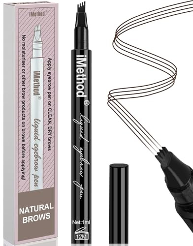 iMethod Eyebrow Pen - iMethod Eyebrow Pencil with a Micro-Fork Tip Applicator Creates Natural Looking Brows Effortlessly and Stays on All Day, Black/Brown