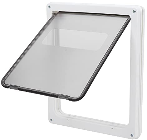WNSC Hundetür, frei große Größe Safe 43 × 36 × 5 cm Haustier Eingangstür für Wand(White)