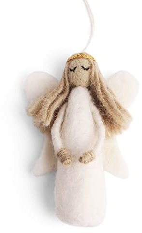 Én Gry & SIF Weihnachtsengel Anhänger Filz Weihnachtsdeko I Hand-Made Fairtrade I 1 Engel