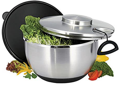 KELUNIS Acero Inoxidable Secadora Y Centrifugadora De Ensaladas para La Cocina Casera, Lavar Y Secar Verduras De Hoja, 5L De Gran Capacidad