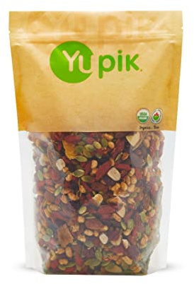 Yupik Organic Kathmandu Mix, 1 lb (16 oz), USDA Certified Organic, Gluten-Free, Vegan, Non-GMO, Colorful Mix of Dried Fruits, Seeds, Beans, and Nuts with Goji Berries, Mango, Brazil Nuts, Pumpkin Seeds, and Tamari Almonds