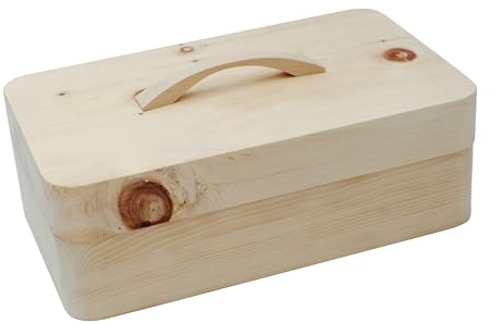 JOWE Zirbenbrotdose | Brotbehälter aus Zirbe | Brotaufbewahrungsbox aus Holz | Brotkasten aus Zirbe