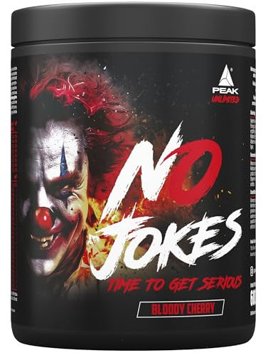 PEAK No Jokes - 600g Geschmack Bloody Cherry I 30 Portionen I Concentrated Pre Workout Booster mit L-Citrullin, L-Arginin HCl, Koffein und Beta Alanin für Pump und Fokus I vegan