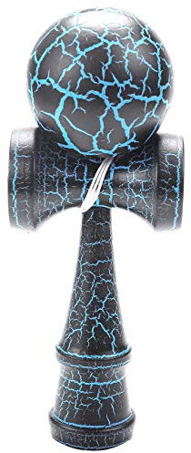 Tuccbay Spielzeug Aussen Sports Kendama Spielzeug Ball Kinder und Erwachsene Aussen Ball Sportarten Riss Buchen Buntes Design Schwarz und Blau
