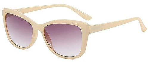 Lanomi Katzenauge Lesebrille mit Sonnenschutz Anti Glare Getönte Sonnen-Leser Federscharniere UV400 Schutz Sehhilfe Lesehilfe für Damen