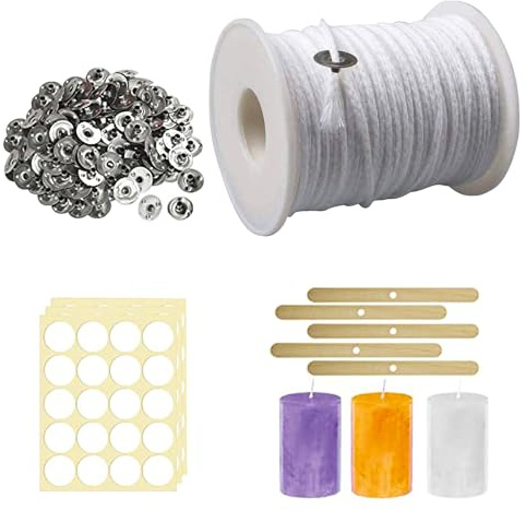 6100cm Kerzendocht,Dochte für Kerzen,Rauchfrei Kerzendochte für Kerzen,Natürlichen Candle Wick,Cotton Candle Wick für DIY Kommunionkerze Duftkerzen Öllampen