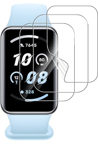 NUCNOK 3 Pack Protector Pantalla para Honor Band 9,Hidrogel Film HD Transparente Flexible Película,Cobertura Completa,Sin Burbujas,Antiarañazos