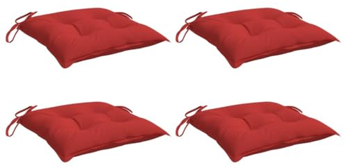 vidaXL Palettenkissen 4 STK., Sitzkissen mit Schaumstofffasern, Rückenkissen für Außen Innen, Sitzpolster Palettenauflage, Rot Oxford-Gewebe