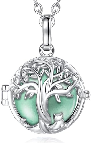 CELESTIA Bola Grossesse Collier Bola de Grossesse Arbre de Vie Collier Grossesse Cadeau Femme Enceinte Chaîne 76~114 cm