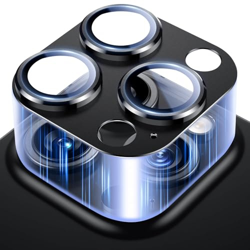 Uyiton per iPhone 16 Pro/iPhone 16 Pro Max Pellicola Fotocamera Design Unico Protezione Fotocamera Antigraffio Fotocamera per iPhone 16 Pro/iPhone 16 Pro Max - Nero