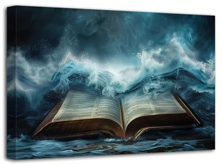 CCWACPP Christliche Wandkunst auf Leinwand Heilige Bibel Kreuz Bilder Jesus-Geist Gemälde Druck Gott Poster Kirchenzimmer Dekor Rahmen (40.00 x 60.00 cms)