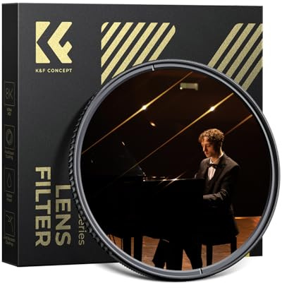 K&F CONCEPT Filtre Gold Streak 82mm Effet Spécial Nano-X | HD,Nano-revêtement de 28 Couches,Étanche,Verre optique,Résistant à l’huile et aux rayure,Cadre CNC Antidérapant,FE710