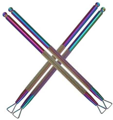 Mikinona 12piezas Empujador De Cutículas Inoxidable Diseño Para Remover Esmalte De Uñas y Cutículas Herramienta Profesional Para Manicura y Pedicura Salones De
