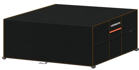 HEIMUNI Housse Table de Jardin, 220x140x75cm Housse Protection Salon de Jardin 420D Oxford Bache Table Exterieur Imperméable Anti-UV, Bache Salon de Jardin pour Table, Chaise et Canapé