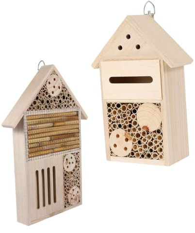CAXUSD 2stücke Outdoor Insektenhaus Beehive Für Bienen Und Dekorative Gartenhaus Für Insektenbeobachtung