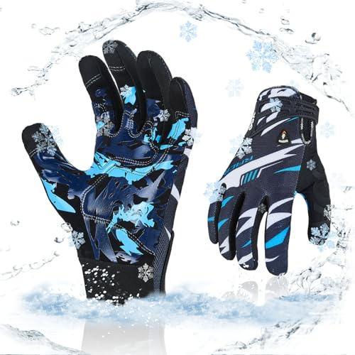 Vgo... 1pair 5°C/41°F vinter helfinger pekskärm motorcykelhandskar, mountainbike handskar, ridhandskar, träning, löpning, utomhushandskar (MF5178FLWP)