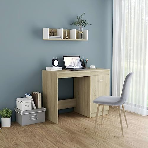 Myheimly Schreibtisch Computertisch Arbeitstisch Bürotisch PC Tisch Büro Laptoptisch Büromöbel Arbeitszimmer 100x50x76cm Holzwerkstoff Sonoma Eiche