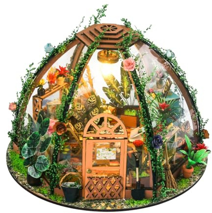 Sarini Kit per casa delle Bambole in Miniatura, casa dei Fiori, Cottage Fai da Te Fatto a Mano, Cielo Stellato, Modello di Ornamenti Artigianali per Serra in Miniatura per Adulti