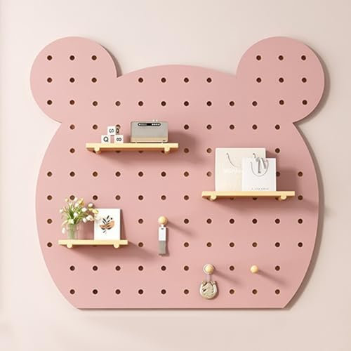 SCBTGKLN Pegboard, Peg Board, Lochplatte, Lochplatte Holz, Lochwand Büro, Stecktafeln for Wände, Hängende Aufbewahrungsdisplay, for das Heimbüro(Pink,60cm/24in)