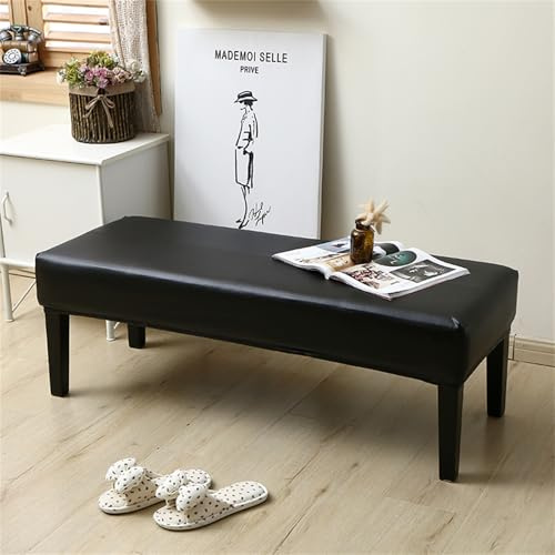 SXZAGZR Esszimmerbankbezug, Stretch-Sitzschutz, Elastische Stuhlhussen, Universal-Bezug Für Esszimmer-Bank, Esszimmerbank-Bezüge Sitzbank Protector Abnehmbar, Bankbezug (Schwarz,120x40x30cm)