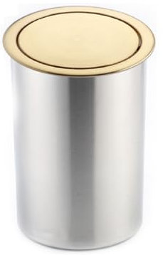 SdaryWare Couvercle de Poubelle en Acier Inoxydable, Table Ronde avec Couvercle de Poubelle intégré, goulotte à déchets à Bascule équilibrée, Rabat de Table encastré en Titane(205x165mm)