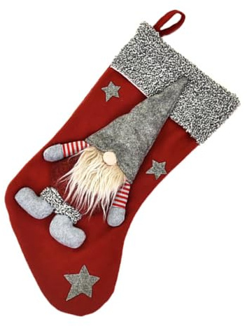 Cabilock 1Stück Weihnachtlicher Strumpf Nikolausstiefel Als Geschenktüte Oder Weihnachtsbaum Dekoration Für Freunde Zum Befüllen Mit Süßigkeiten