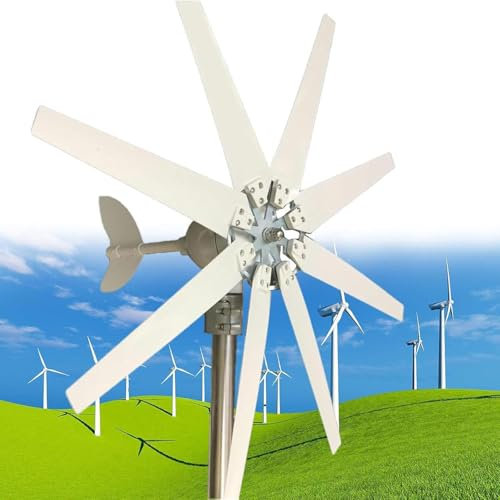 Generatore Eolico A Turbina Eolica 8000W Con Regolatore Mppt, S istema Generazione Energia Esterna Per Mulini A Vento, Motore Per Turbine Eoliche Ad Asse Verticale Per Giardino,12V