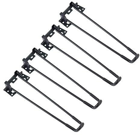 DIYEAH Klappbare Tischbeine Beistelltischbeine 4 Stück Ersatz Gefaltet Falten Haarnadel Höhe Couchtischbeine aus Metall Möbelbeine couchtischbeine Metall Eisen Black Schreibtisch Beine Tischbeine