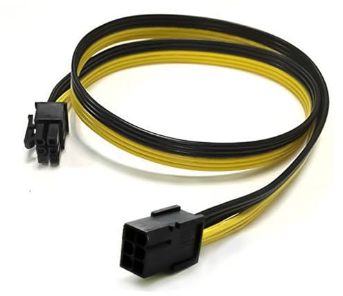 DEKKRYNFV PCIExpress - Cable adaptador de corriente de 6 pines macho a hembra, cable de extensión de alimentación para tarjetas gráficas, cable de extensión PCIe