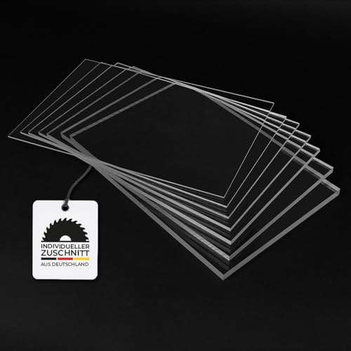HausFux Acrylglasplatten – Zuschnitt nach Maß – Transparent – 2–10 mm stark – XT – UV-beständig, bruchsicher, glasklar (3 mm - XT, Transparent, 110 x 60 cm)